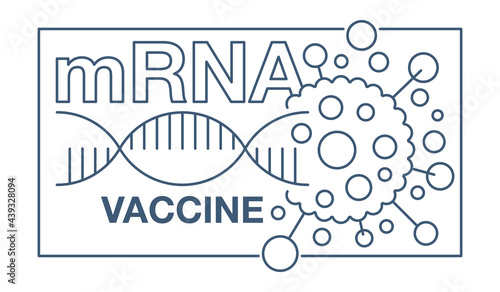 mRNA Vaccine against 2019-nCoV in thin line photo
