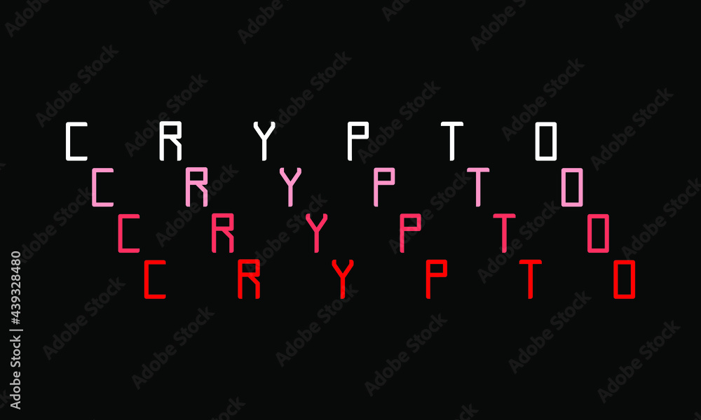 Crypto in red collapse on black background vector illustration. Decline trend, fall, binary code for tech, finance, business, social media channel, web banner, poster, cover, thumbnail
