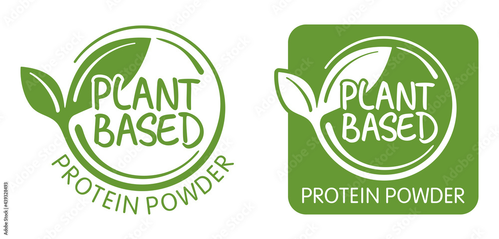 Plant-based protein powder label for nutrients Plant-based protein powder label for nutrients