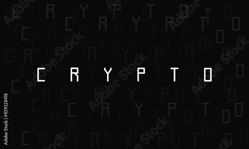 Crypto white binary code lettering fading into dark on black background vector illustration. Ideal for tech, finance, business, social media channel, web banner, poster, cover, thumbnail, data science