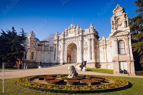 Dolmabahce Palace on the European coast of the Bosphorus in Istanbul, Turkey