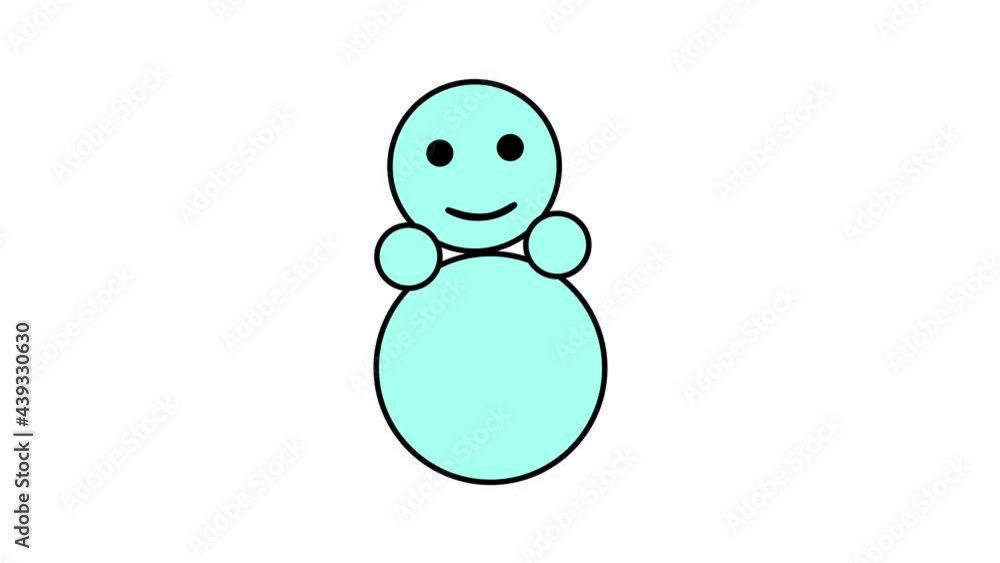 Roly-poly toy, optimism and fortitude symbol. Luma matte, seamless loop animation. Blue cyan. Roly-poly toy, optimism and fortitude symbol. Luma matte, seamless loop animation. Blue cyan.