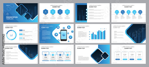 business presentation template design backgrounds and page layout design for brochure, book, magazine, annual report and company profile, with info graphic elements graph design concept