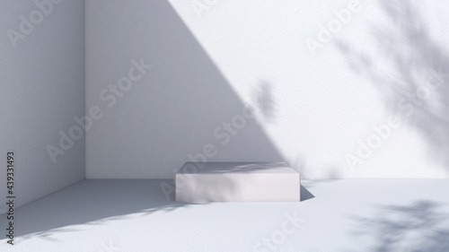 Background rendering with podium and wall scene abstract background. 3D illustration  3D rendering