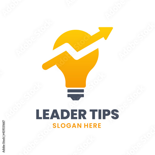 Leader Tips Logo Template Design. Creative people logo. Smart business and future idea vector illustration.