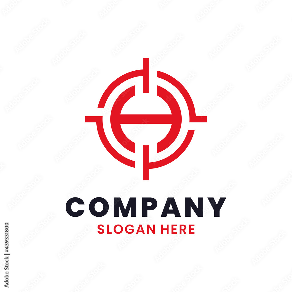 Letter H Target Logo Template Design. Vector illustration Letter H Target Logo Template Design. Vector illustration