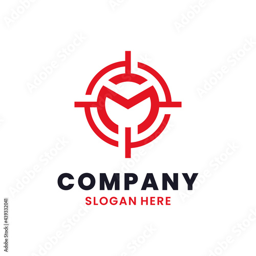 Letter M Target Logo Template Design. Vector illustration