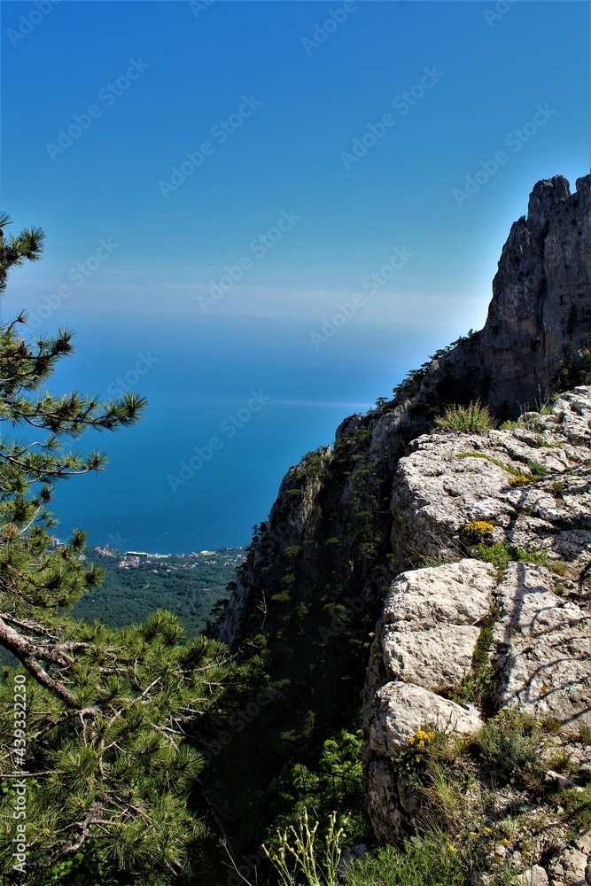 landscape with blue sky