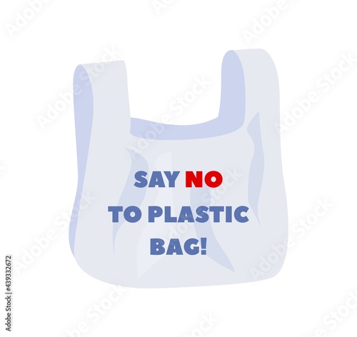 Plastic pollution. Plastics bag, bagging waste concept. Save world and nature, stop globe pollutions. Garbage and smart consumption vector illustration