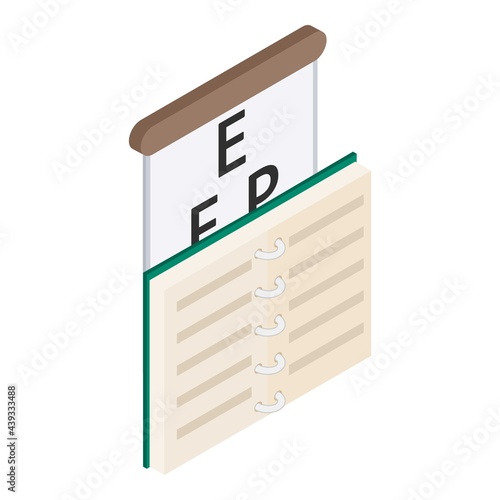 Eyesight check icon. Isometric illustration of eyesight check vector icon for web
