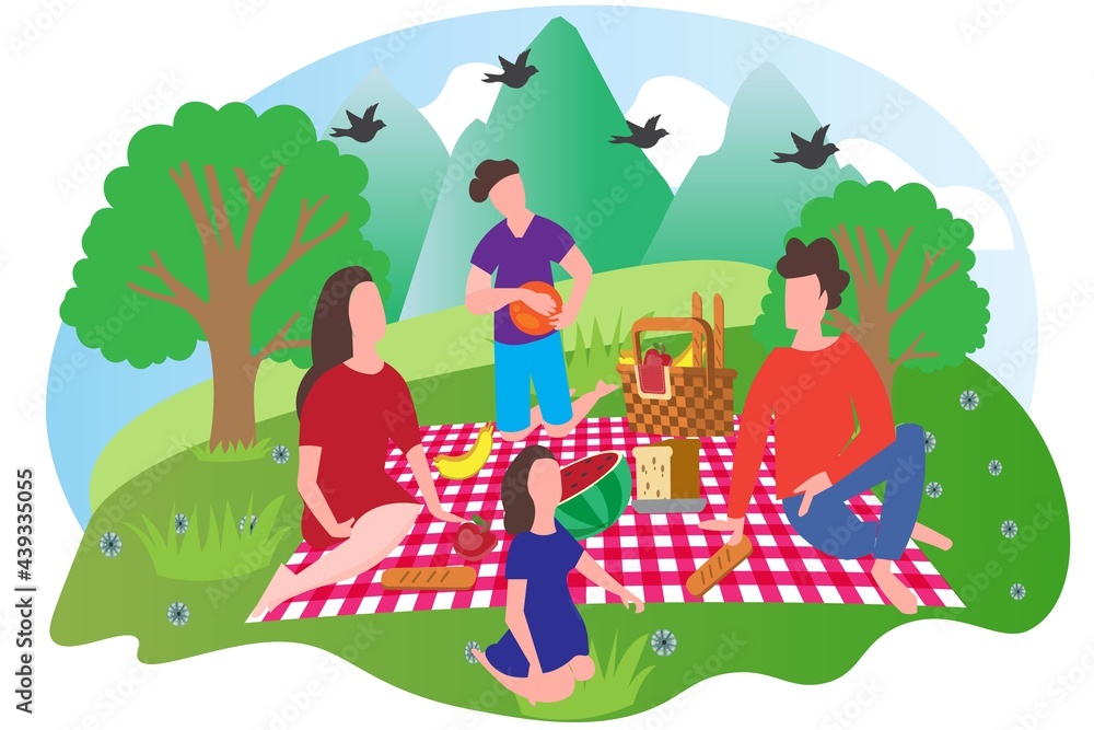 Fototapeta premium picnic spot vector illustration