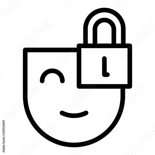 Antidepressant lock icon. Outline Antidepressant lock vector icon for web design isolated on white background