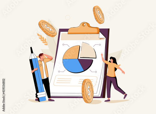 Tax return deadline abstract concept vector illustration set. Paper or phone tax filing, fill out your tax return.