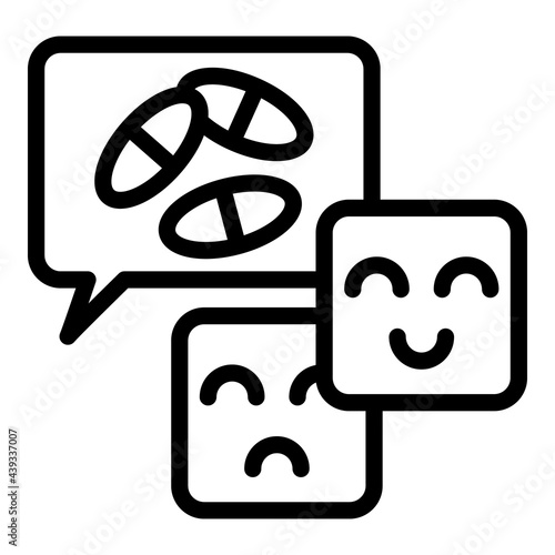 Antidepressant chat icon. Outline Antidepressant chat vector icon for web design isolated on white background