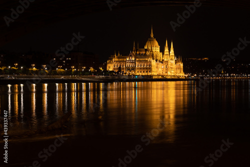 Budapest Parliament Building seen at night