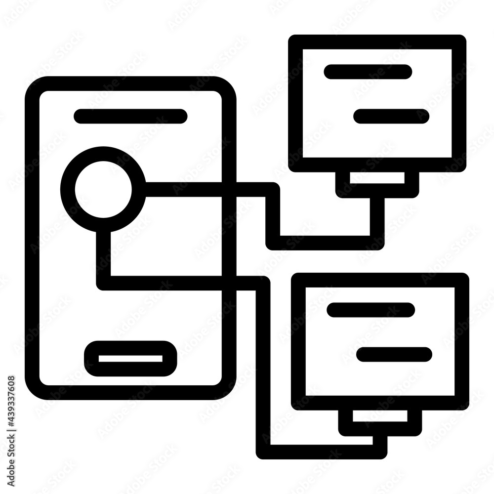 Smart office network icon. Outline Smart office network vector icon for web design isolated on white background