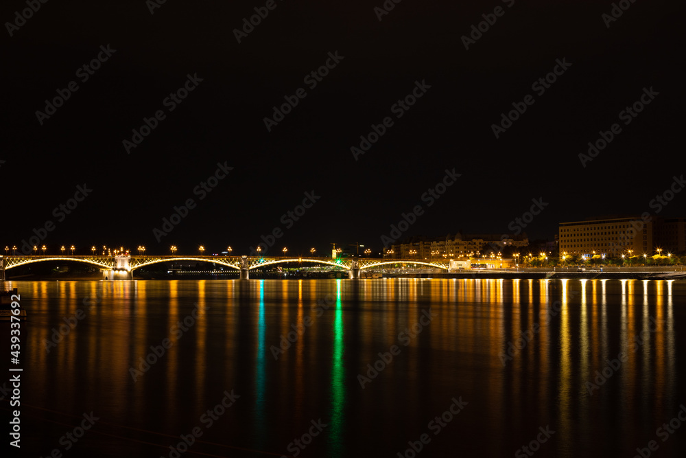 Margaret Bridge in Budapest - Hungary seen at night