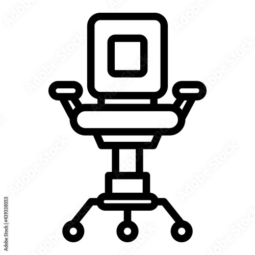 Smart office chair icon. Outline Smart office chair vector icon for web design isolated on white background