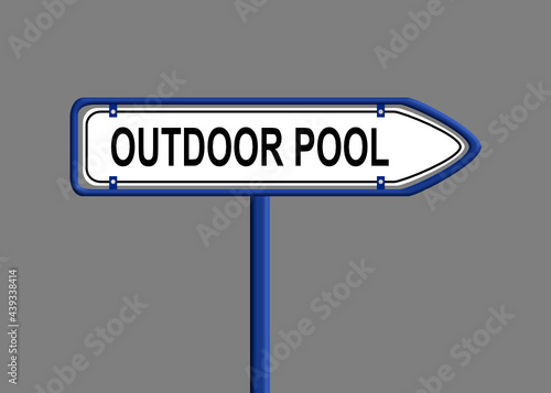 Wegweiser nach rechts zum Freibad - Outdoor Pool