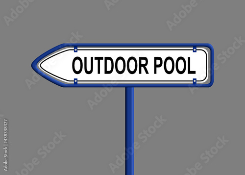 Wegweiser nach links zum Freibad - Outdoor Pool
