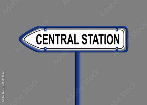 Wegweiser nach links zum Hauptbahnhof - central Station