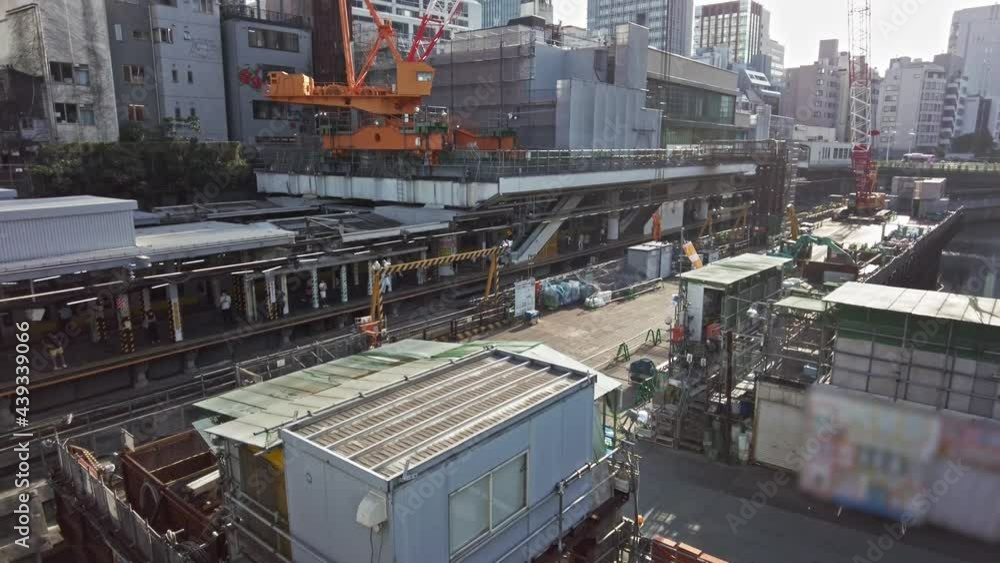 東京都千代田区御茶ノ水の建設現場と都市景観 東京都千代田区御茶ノ水の建設現場と都市景観