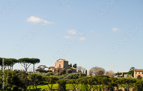 Rome, Palatine Hill. View of Church of San Bonaventura al Palatino. It´s a small Franciscan monastery church built in the 17th century. photo