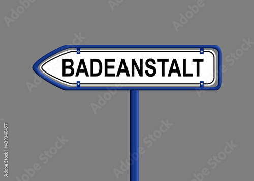 Wegweiser nach links zur Badeanstalt