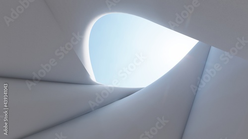Architecture white interior background blank spherical room 3d render