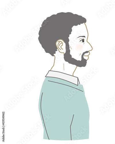Side view African cool grandpa