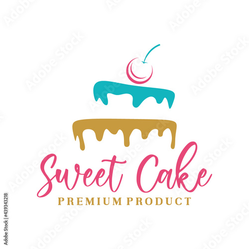 Sweet Cake Logo. Cake Shop Logo Design vector