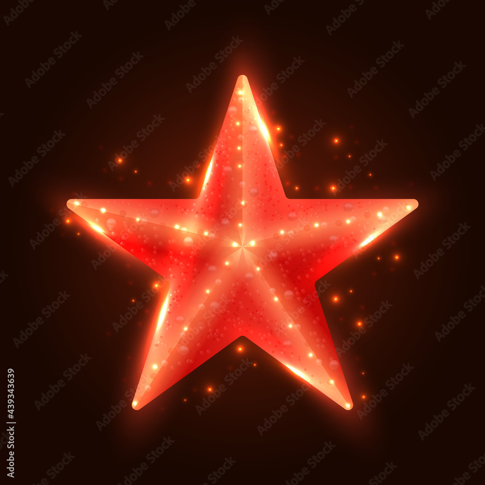 Glowing isolated starfish in a realistic style. Marine icon. Summer illustration. Underwater animals, west coast, wild ocean life for marine design. Vacation Promotion. Element for footages Glowing isolated starfish in a realistic style. Marine icon. Summer illustration. Underwater animals, west coast, wild ocean life for marine design. Vacation Promotion. Element for footages