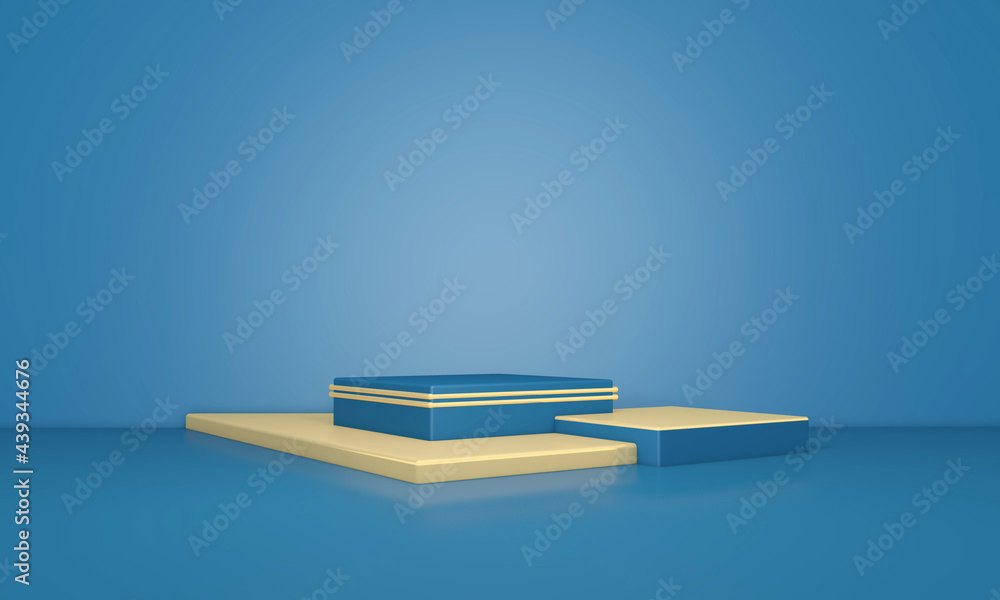 Background rendering with 3d podium and wall scene abstract background. 3D illustration, 3D rendering