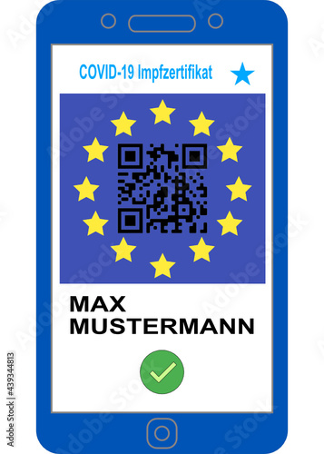 Europäisches digitales Impfzertifikat auf dem Handy
