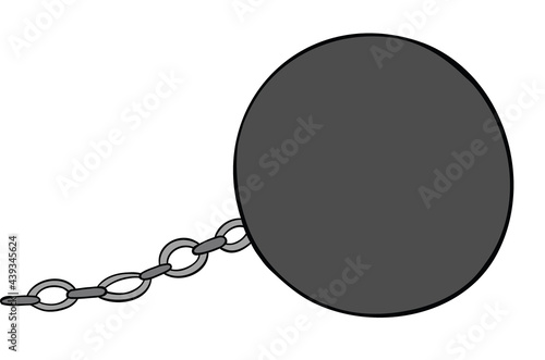 Cartoon vector illustration of weight and chain