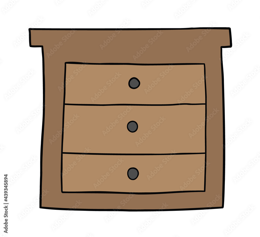 Cartoon vector illustration of chest of drawers Stock Vector | Adobe Stock