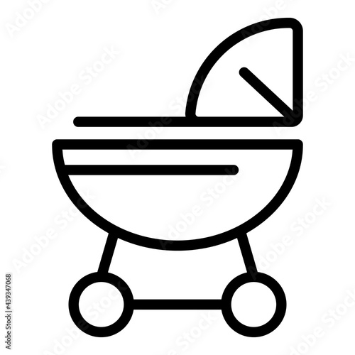 Baby carriage icon. Outline Baby carriage vector icon for web design isolated on white background
