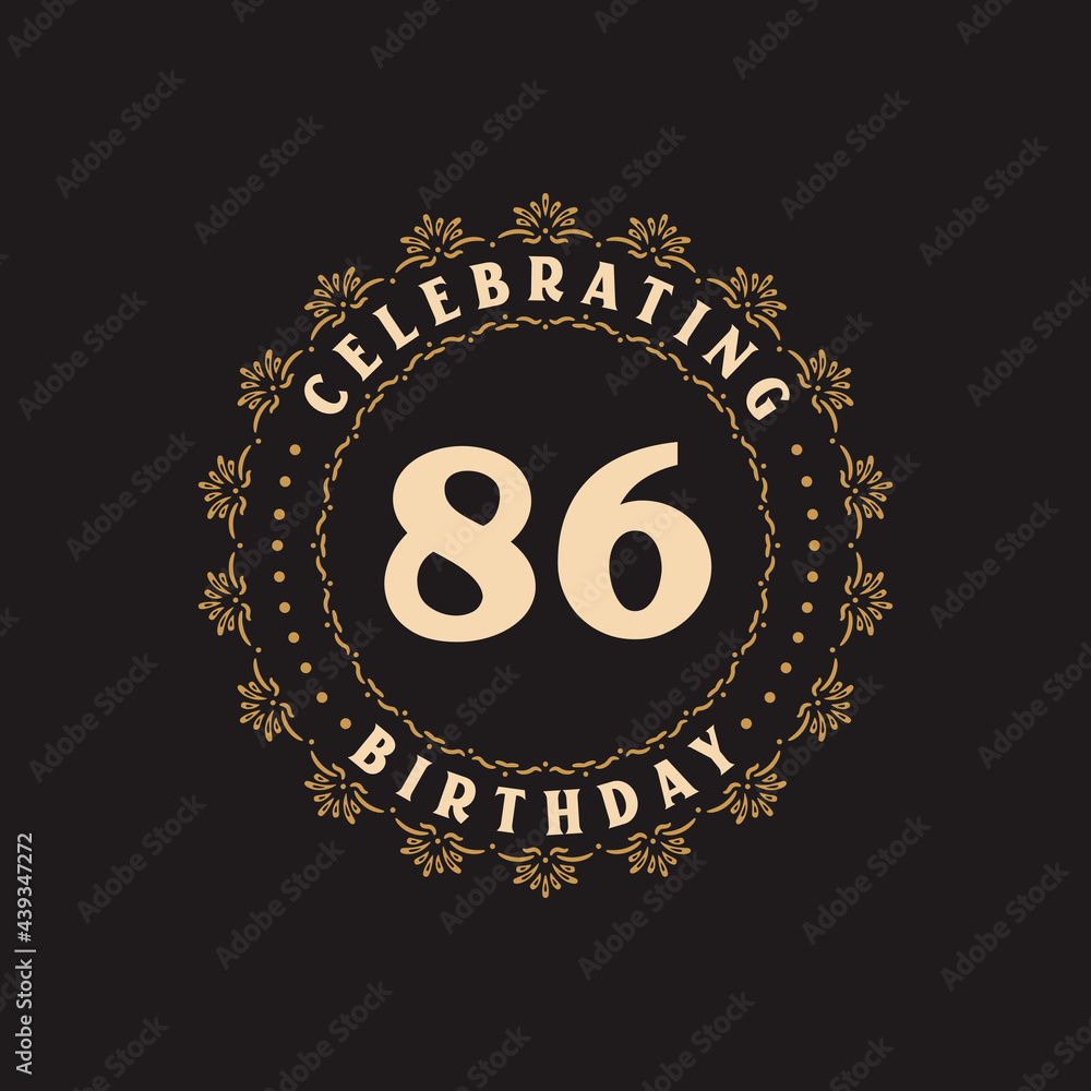 86 Birthday celebration, Greetings card for 86 years birthday 86 Birthday celebration, Greetings card for 86 years birthday