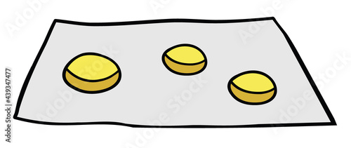 Cartoon vector illustration of beggar and coins