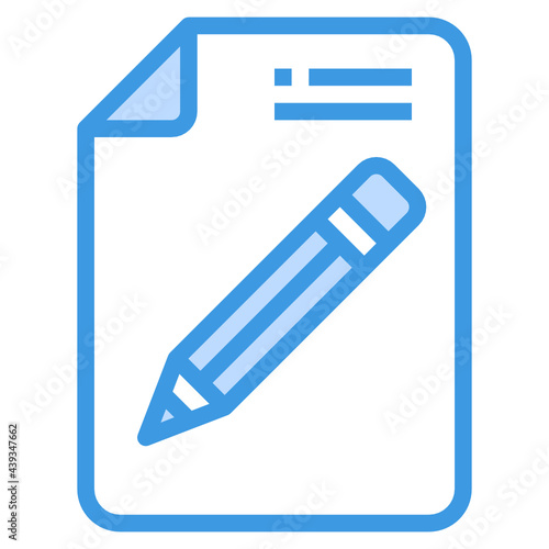 Edit File blue line icon