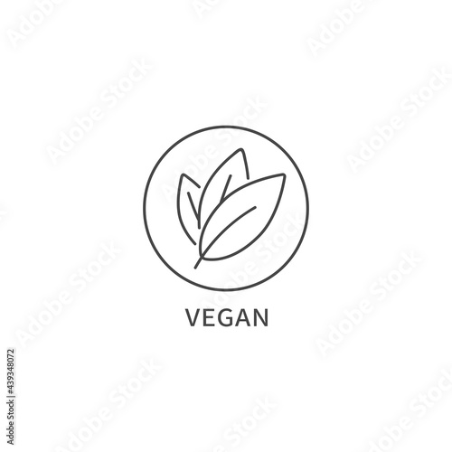 Vector logo, badge or icon for natural and organic products. Eco safe sign design. Vegan .