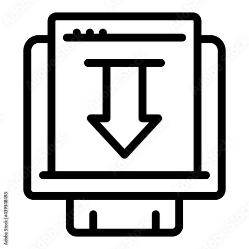 Download search engine icon. Outline Download search engine vector icon for web design isolated on white background