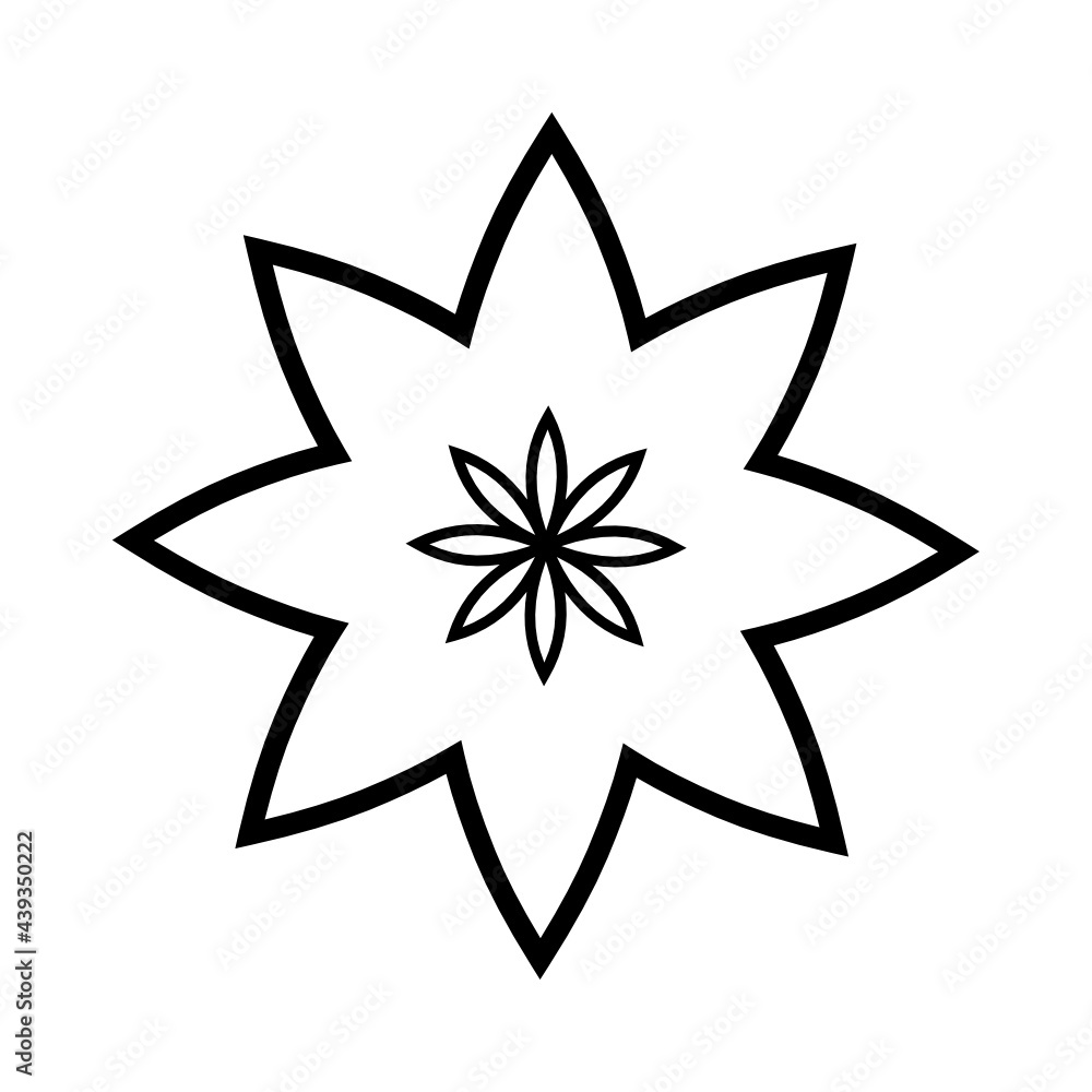 star flower line icon