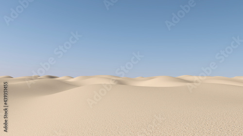 Desert with sky background. 3D illustration, 3D rendering