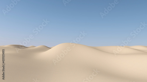 Desert with sky background. 3D illustration  3D rendering