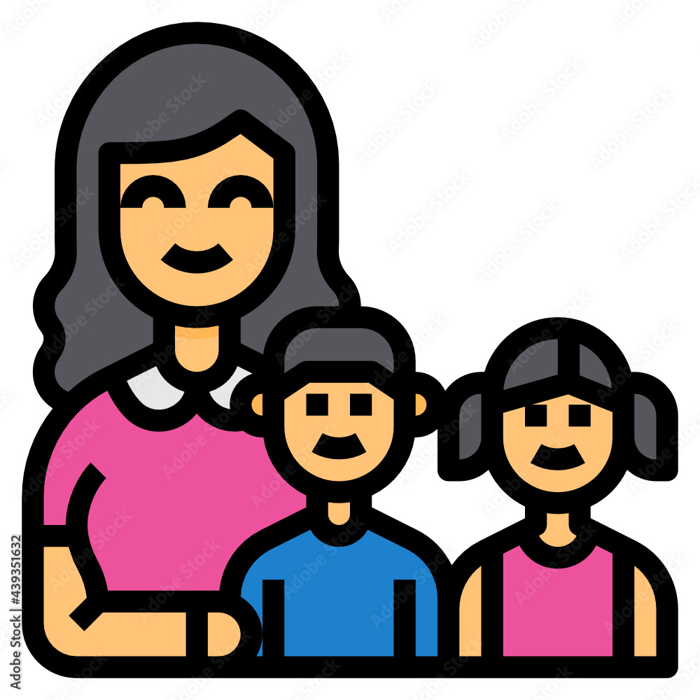 Naklejka premium Family line icon