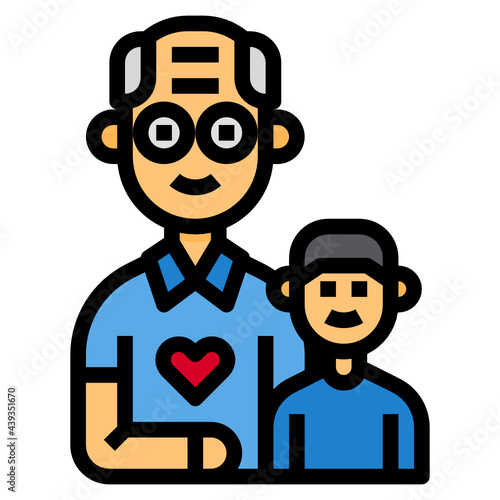 Grandfather line icon