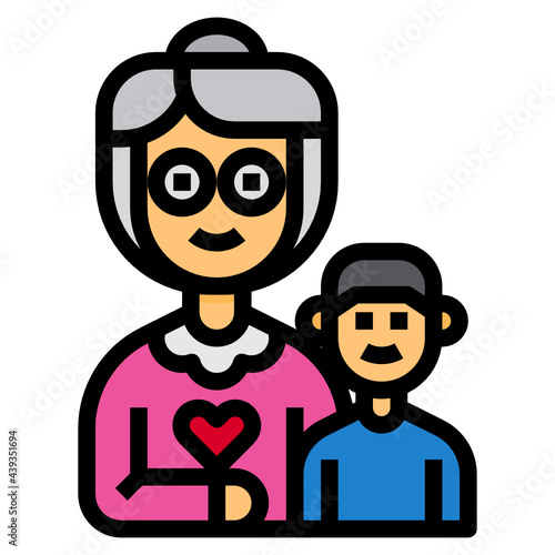 Grandmother line icon