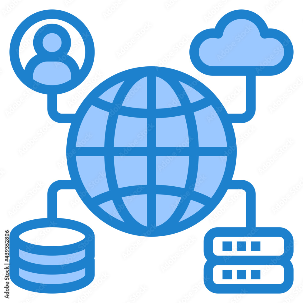 Fototapeta premium server blue style icon