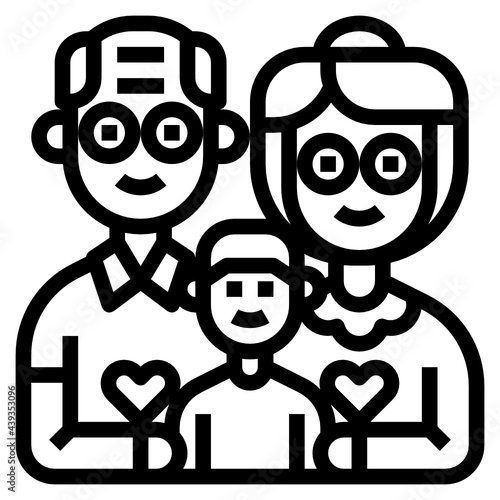 Grandparents line icon